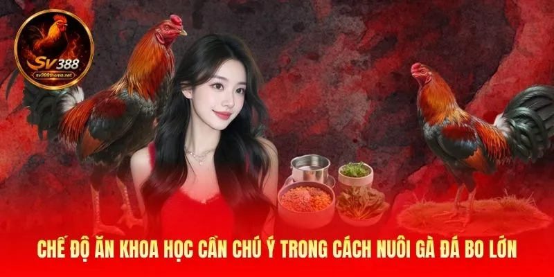 Chế độ ăn khoa học cần chú ý trong cách nuôi gà đá bo lớn